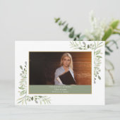 Carte De Remerciements Photo simple moderne de la verdure (Debout devant)