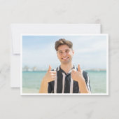 Carte De Remerciements PHOTO simple moderne Golden Navy Graduation (Dos)