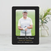 Carte De Remerciements Photo simple pour toujours dans nos coeurs Funérai (Debout devant)