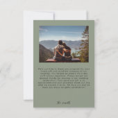 Carte De Remerciements photo Simple vert sauge dos à dos (Dos)