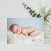 Carte De Remerciements Photo Statistiques de naissance Calligraphie Nom N (Debout devant)