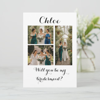 Carte De Remerciements  Photo Strip 3 Pictures Bridesmaid Proposal Card