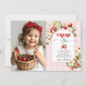 Carte de remerciements photo sucré fraise (Devant)