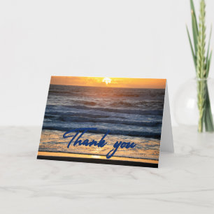 Carte de remerciements photo Sunset Crashing Waves