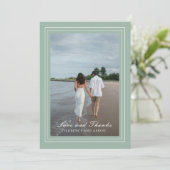 Carte De Remerciements Photo traditionnelle Sage Green Mariage intemporel (Debout devant)