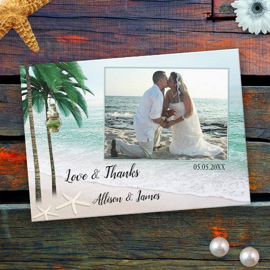 Carte de remerciements photo Tropical Beach Weddin
