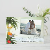Carte de remerciements photo Tropical Beach Weddin (Debout devant)