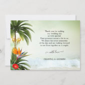 Carte de remerciements photo Tropical Beach Weddin (Dos)