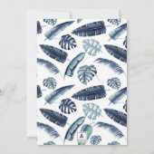 Carte De Remerciements Photo tropicale bleue de feuillage (Dos)