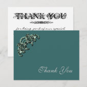 Carte de remerciements photo turquoise GREEN (Devant / Derrière)