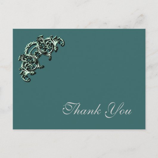 Carte de remerciements photo turquoise GREEN (Devant)