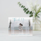 Carte de remerciements photo turquoise moderne Mar (Debout devant)