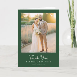 Carte De Remerciements Photo verte romantique