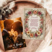 Carte De Remerciements Photo Victorian Ornate Floral Frame Mariage