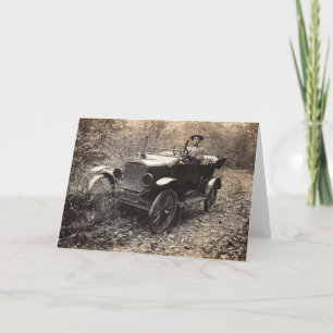 Carte De Remerciements photo vintage automobile des années 1920