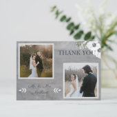 Carte De Remerciements Photo Vintage Floral Two (Debout devant)