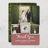 Carte de remerciements photo vintage Mariage Marsa (Devant / Derrière)