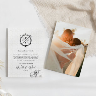 Carte De Remerciements Photo Voyage Destination Mariage Noir