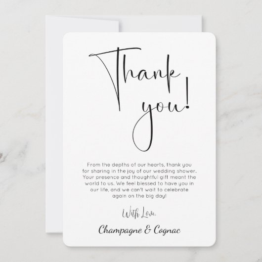 Carte de remerciements photo Wedding shower de scr (Devant)