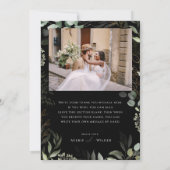 Carte De Remerciements Photo Whimsical Green Black and Gold Flat (Dos)