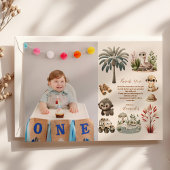 Carte De Remerciements Photo Wild One Jungle Safari Animaux Garçon 1er