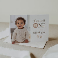Carte de remerciements photo Wild One Lion