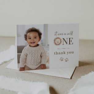 Carte de remerciements photo Wild One Lion