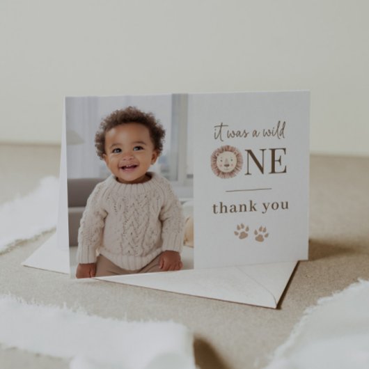 Carte de remerciements photo Wild One Lion