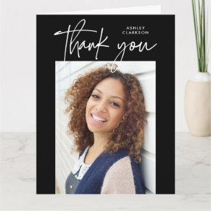 Carte De Remerciements Photographie de calligraphie moderne noire pliée p