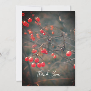 Carte De Remerciements Photographie de la nature hivernale des baies roug