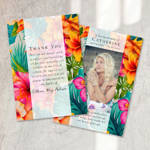 Carte De Remerciements Photographie florale tropicale Sympathy Funeral Me
