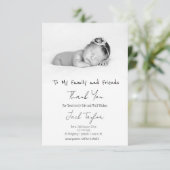 Carte De Remerciements Photographie noir blanc moderne écriture manuscrit (Debout devant)