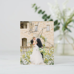 Carte De Remerciements Photographie noir et blanc classique Mariage éléga