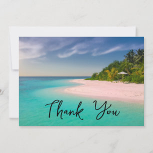 Carte De Remerciements Photographie panoramique de la plage tropicale de