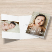 Carte De Remerciements Photos de Baby shower personnalisées de script mod