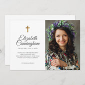 Carte De Remerciements Photos des funérailles commémoratives simples et m (Devant / Derrière)