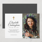 Carte De Remerciements Photos des funérailles commémoratives simples et m (Devant / Derrière)