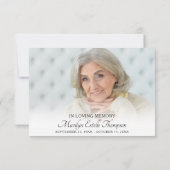 Carte De Remerciements Photos des funérailles rose florale (Dos)