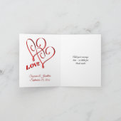 Carte De Remerciements Photos Mariages de fleurs de Rose de pêche (Intérieur)