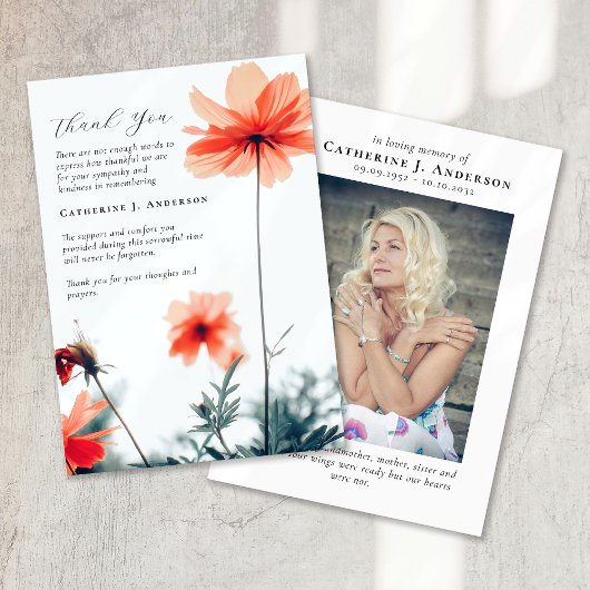 Carte De Remerciements Photos Sympathy Funeral Memorial