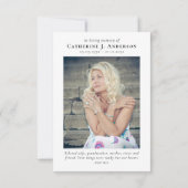 Carte De Remerciements Photos Sympathy Funeral Memorial (Dos)