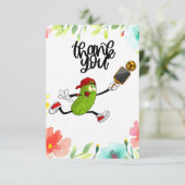 Carte De Remerciements Pickleball avec fleurs (Debout devant)