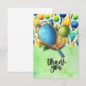 Carte De Remerciements Pickleball avec fleurs drôle (Devant / Derrière)