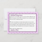 Carte De Remerciements Pickleball Lavender Mariée et fille (Dos)