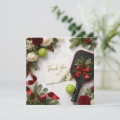 Carte De Remerciements Pickleball thème de Noël  (Debout devant)