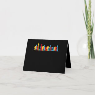 Carte De Remerciements Pièces d'échecs multicolores pensant cadeau intell