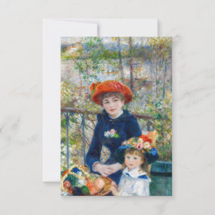 Carte De Remerciements Pierre-Auguste Renoir - Deux soeurs sur la terrass