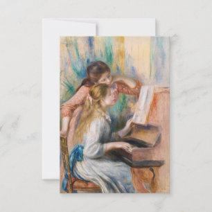 Carte De Remerciements Pierre Auguste Renoir - Jeunes filles au piano
