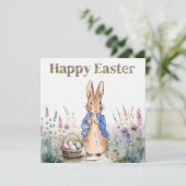 Carte De Remerciements Pierre le Lapin Joyeuses Pâques (Debout devant)