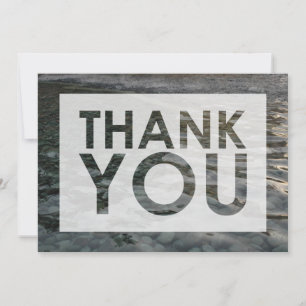 Carte De Remerciements Pierres lissées à l'eau déchirée Photo avec découp